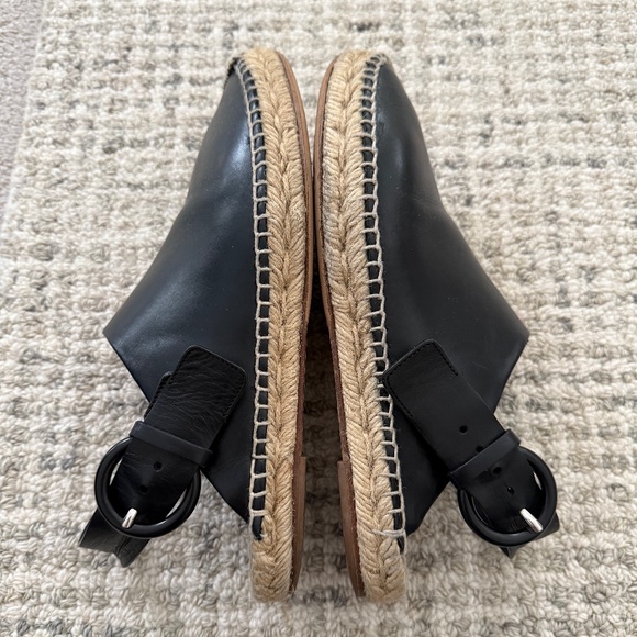 CELINE Black Leather Espadrilles with leather strap/buckle, Women Size 38 - Picture 3 of 9